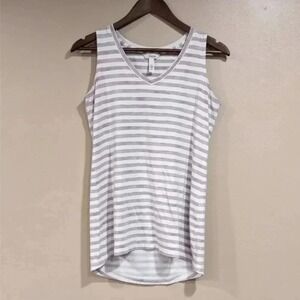 Soma Pima Cotton Modal Tank Top Women S Purple White Stripe Coastal Lounge Sleep